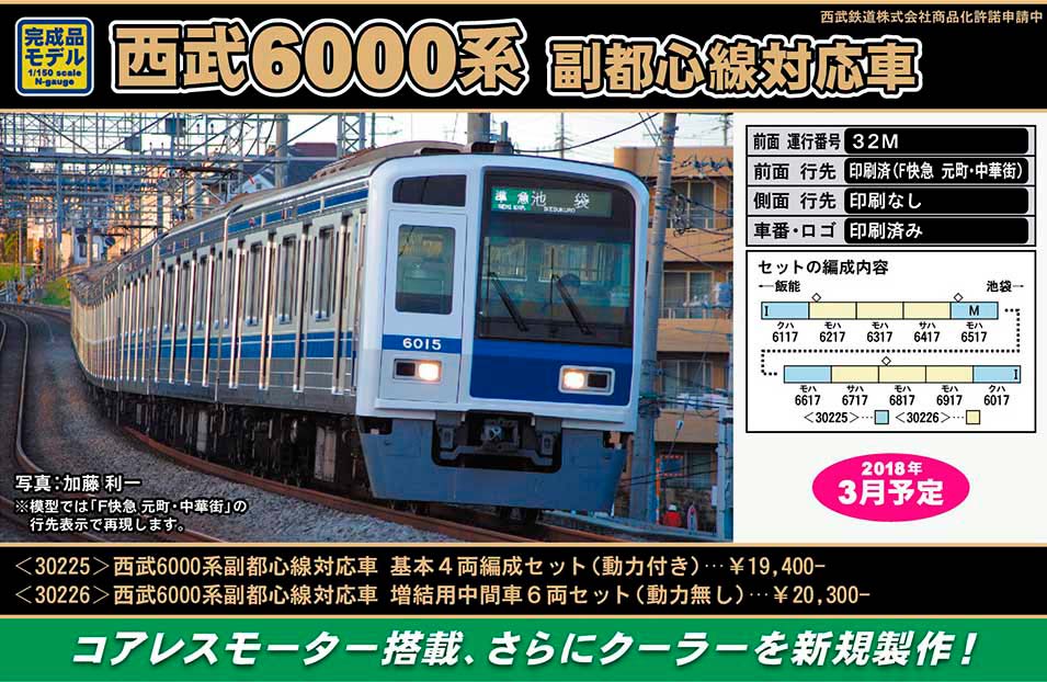 Nゲージグリーンマックス 西武6000系 副都心線対応車 基本/増結 10両セット